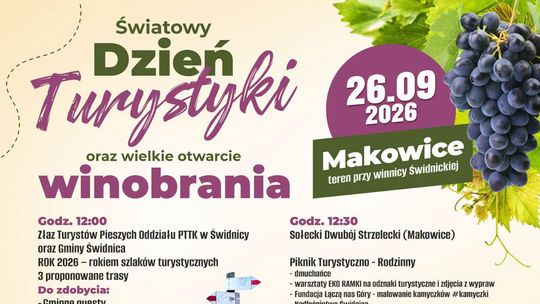 ŚWIATOWY DZIEŃ TURYSTYKI W GMINIE ŚWIDNICA CZYLI GÓRY, PRZYGODA… A DO TEGO WINOBRANIE!