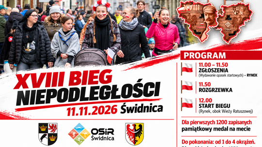 Świdnica: Zapraszamy na Bieg Niepodległości