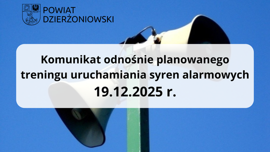 Trening uruchomienia syren alarmowych Trening uruchomienia syren alarmowych