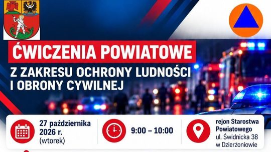 Uwaga - ćwiczenia powiatowe w Dzierżoniowie