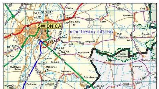 Uwaga na utrudnienia na trasie Dzierżoniów-Świdnica