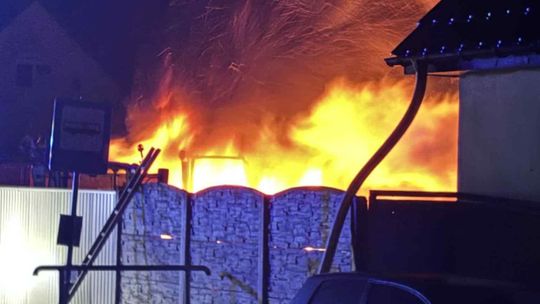 Włóki, pożar kontenera magazynowego