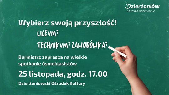 Wybierz swoją przyszłość! Burmistrz zaprasza na wielkie spotkanie ósmoklasistów