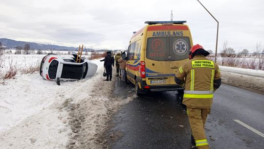 Wypadek na drodze z Bielawy do Pieszyc