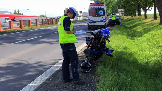 Wypadek z udziałem motocyklisty w Łagiewnikach