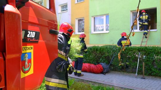 ZADYMIENIE BLOKU W DZIERŻONIOWIE