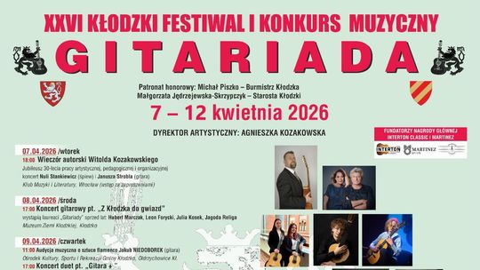 Zapraszam na XXVI Kłodzki Konkurs i Festiwal Muzyczny GITARIADA Zapraszam na XXVI Kłodzki Konkurs i Festiwal Muzyczny GITARIADA