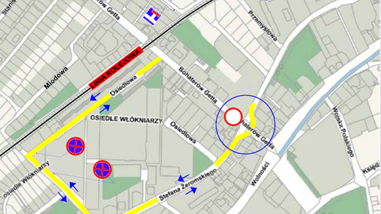 ZMIANA ORGANIZACJI RUCHU NA ŻEROMSKIEGO I BOHATERÓW GETTA W BIELAWIE