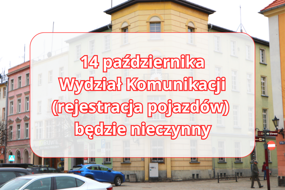 14 października rejestracja pojazdów w Dzierżoniowie będzie nieczynna