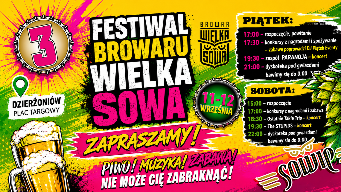 3. Festiwal Browaru Wielka Sowa w Dzierżoniowie! Dwa dni muzyki, zabawy i wyśmienitego piwa