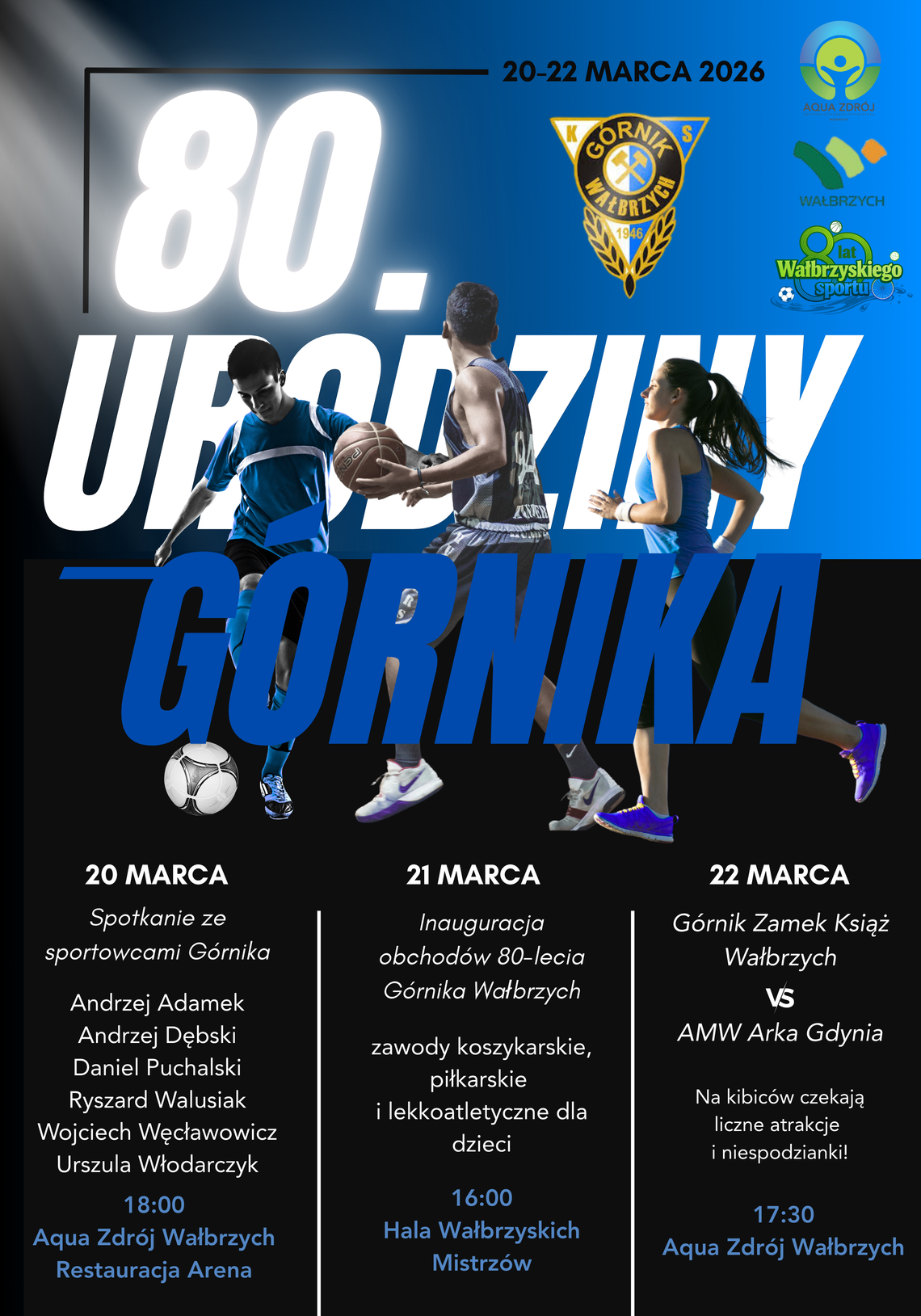 80 lat Górnika Wałbrzych. Trzy dni sportowych wydarzeń w Aqua Zdroju