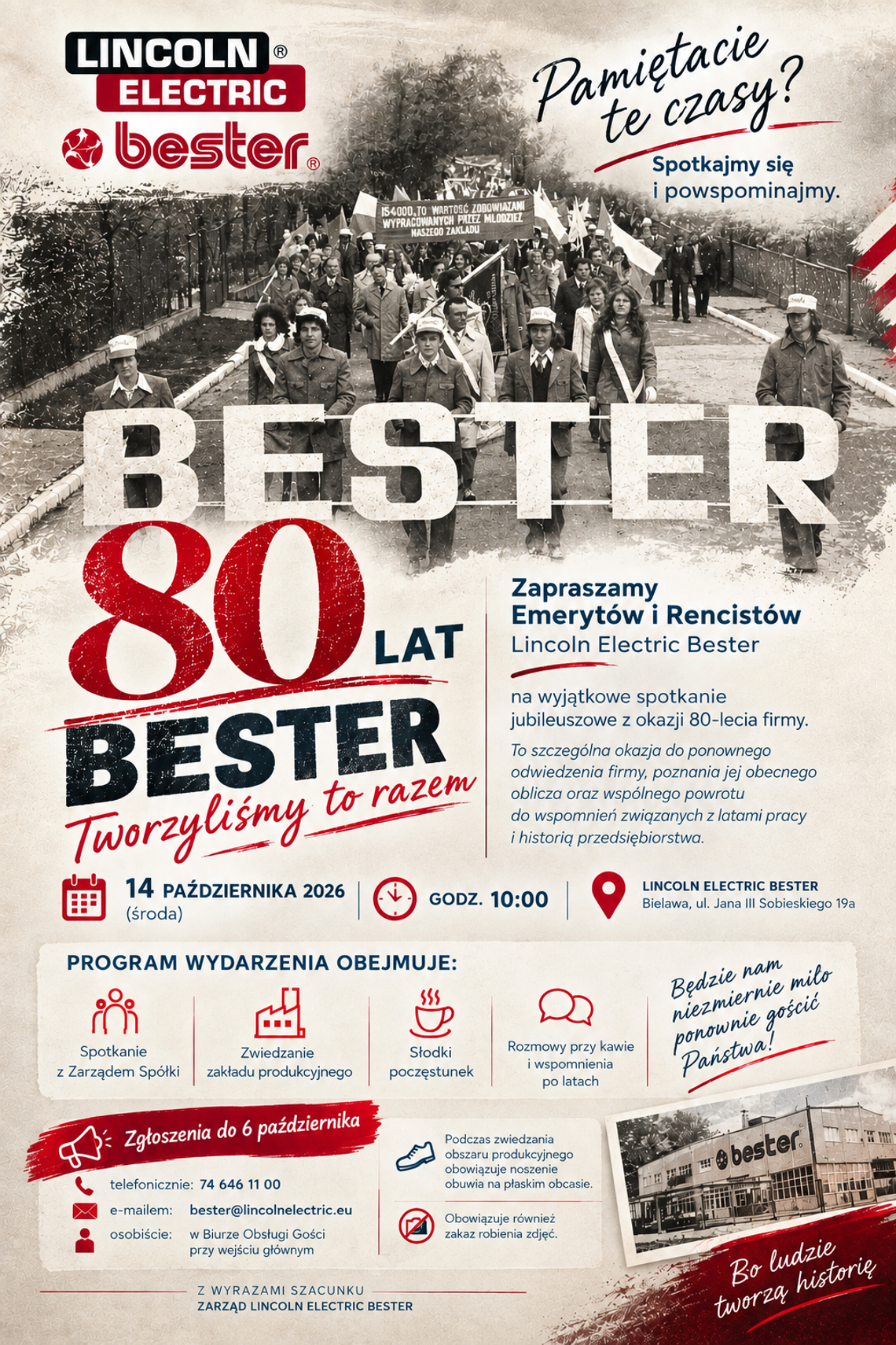 80 lat historii tworzonej razem – zapraszamy Emerytów i Rencistów na wyjątkowy jubileusz Besteru! 80 lat historii tworzonej razem – zapraszamy Emerytów i Rencistów na wyjątkowy jubileusz Besteru!