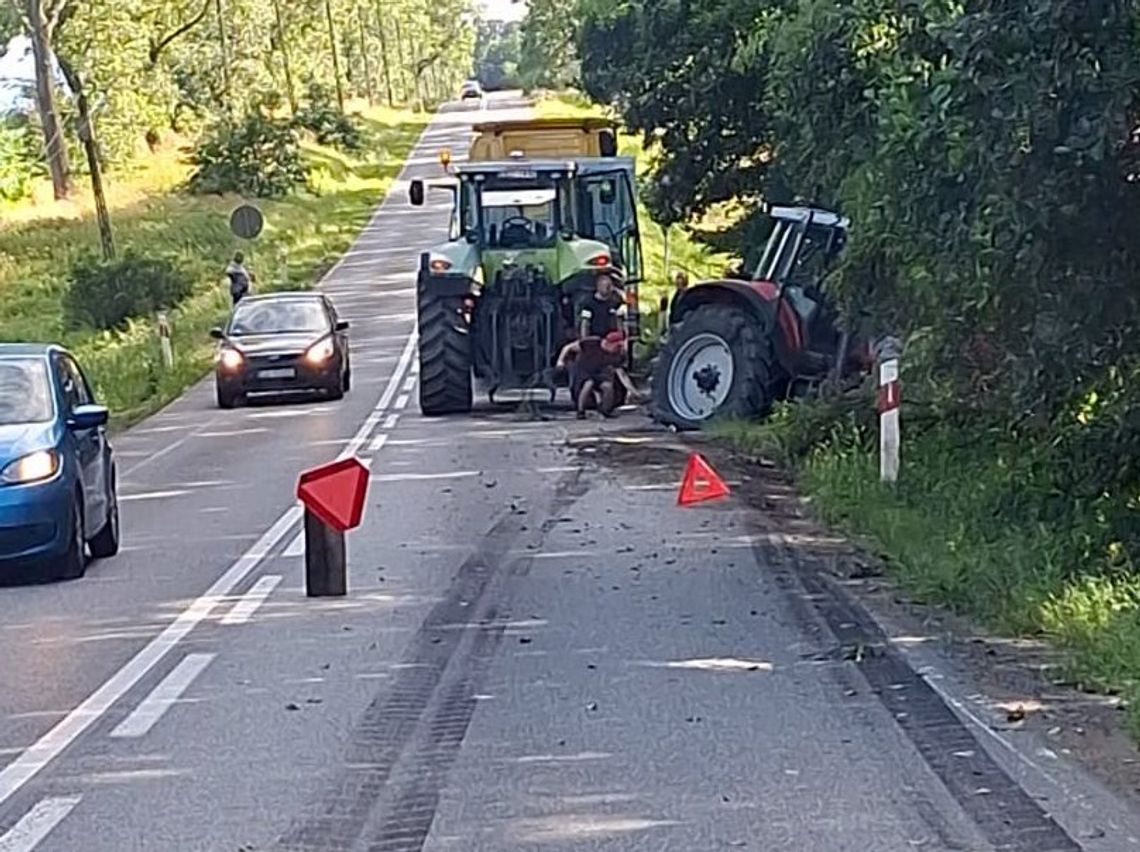 Ciągnikiem wypadł z drogi
