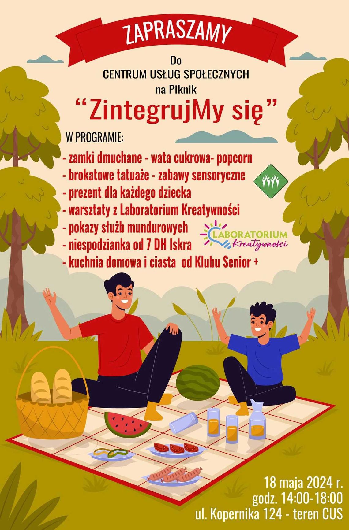 CUS Pieszyce zaprasza wszystkich mieszkańców gminy na piknik "ZintegrujMY się"