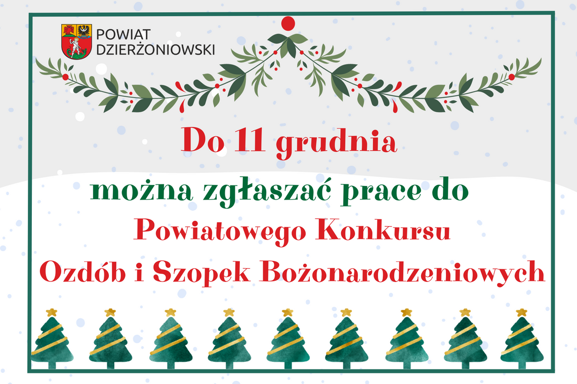 Do 11 grudnia można przesyłać prace do Powiatowego Konkursu Ozdób i Szopek Bożonarodzeniowych