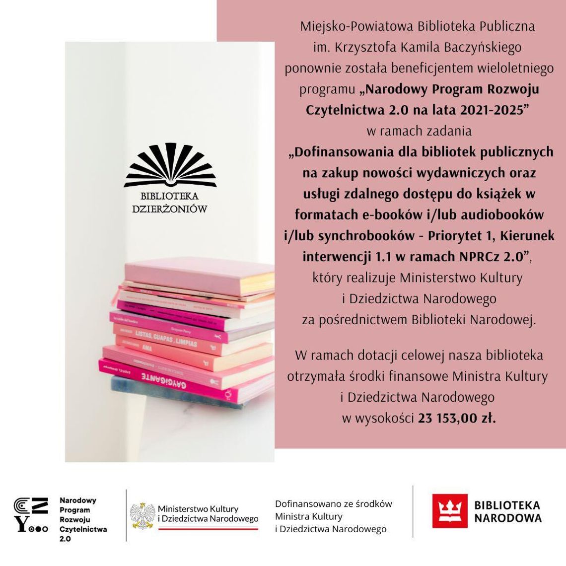 Dotacja Ministra Kultury i Dziedzictwa Narodowego dla MPBP