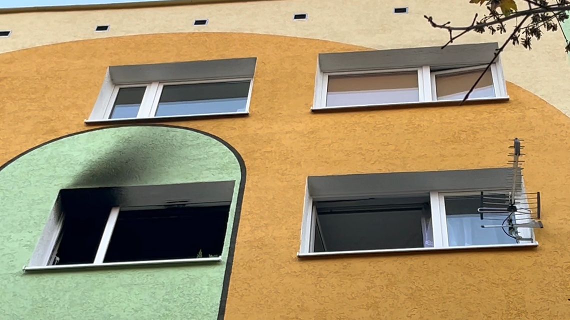 Dzierżoniów. Pożar mieszkania na Różanym Dzierżoniów. Pożar mieszkania na Różanym