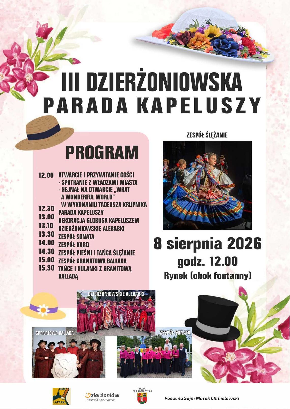 Dzierżoniów zaprasza na III Dzierżoniowską Paradę Kapeluszy Dzierżoniów zaprasza na III Dzierżoniowską Paradę Kapeluszy