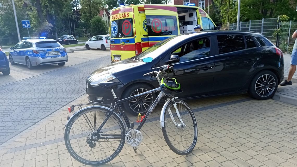 Dzierżoniów, zderzenie rowerzysty z Fiatem