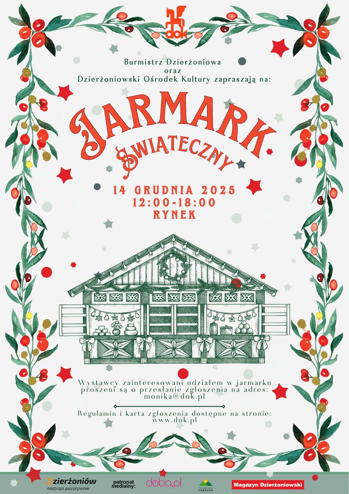 Dzierżoniów: Zgłoszenia do udziału w Jarmarku Bożonarodzeniowym Dzierżoniów: Zgłoszenia do udziału w Jarmarku Bożonarodzeniowym