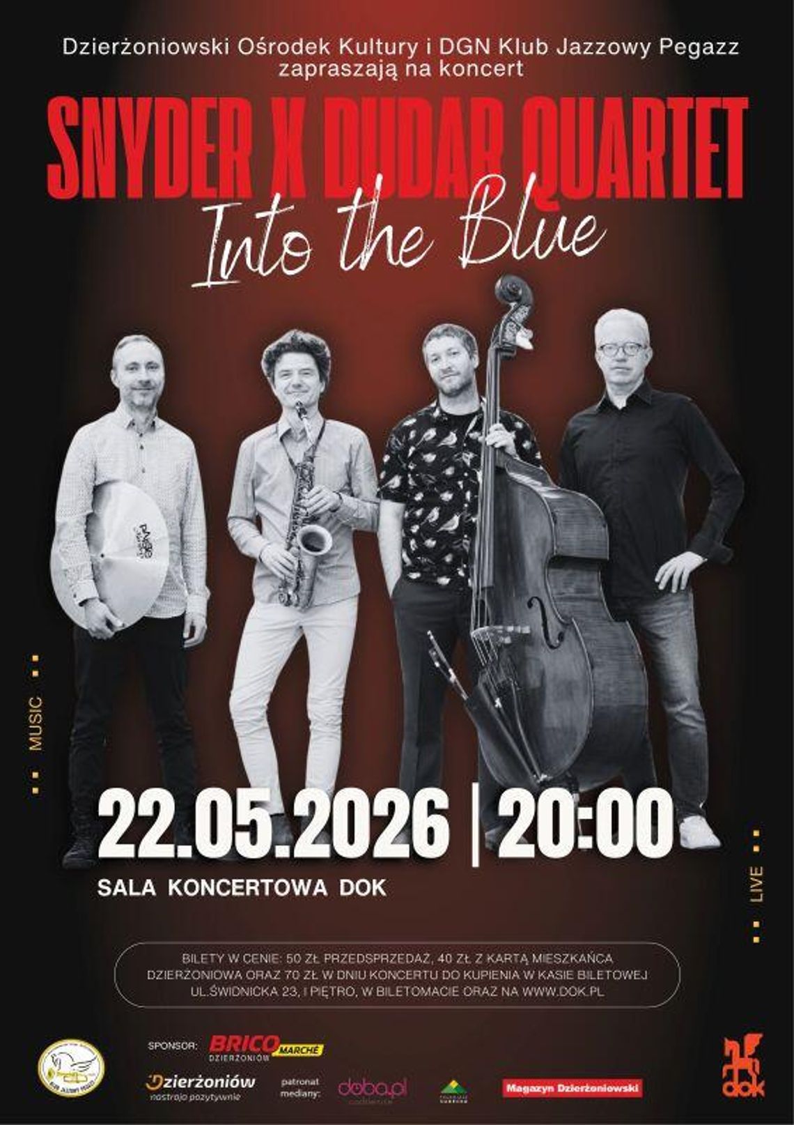 Dzierżoniowski Ośrodek Kultury i DGN Klub Jazzowy Pegazz zapraszają na koncert