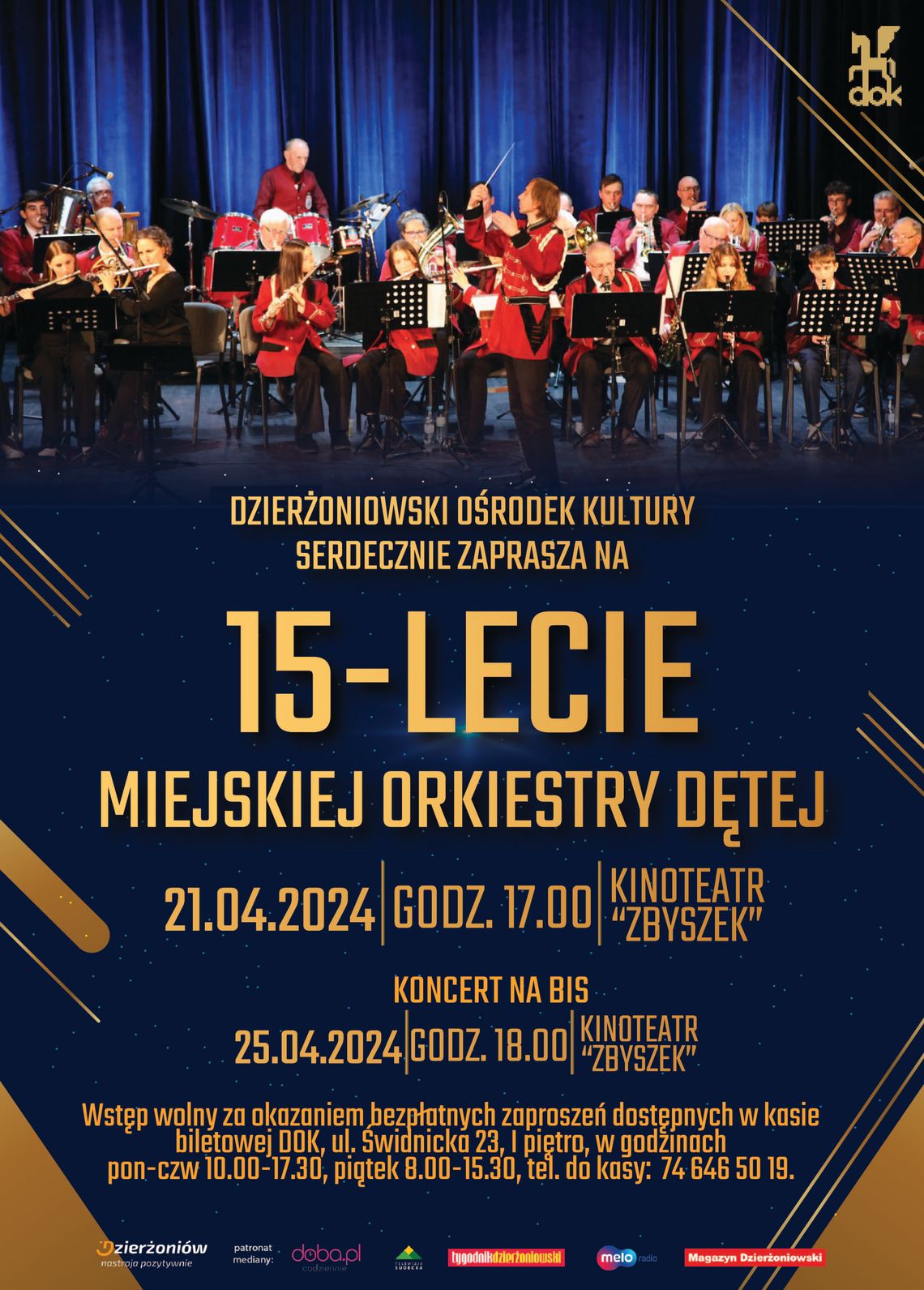 Dzierżoniowski Ośrodek Kultury zaprasza na Jubileusz 15-lecia Miejskiej Orkiestry Dętej