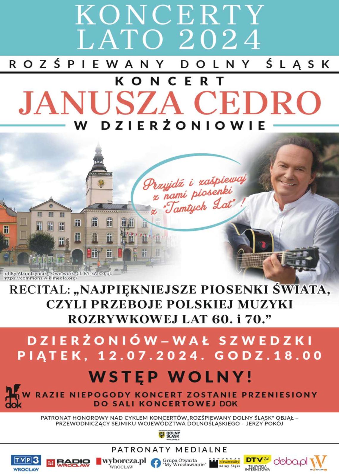 Dzierżoniowski Ośrodek Kultury zaprasza na koncert Janusza Cedro