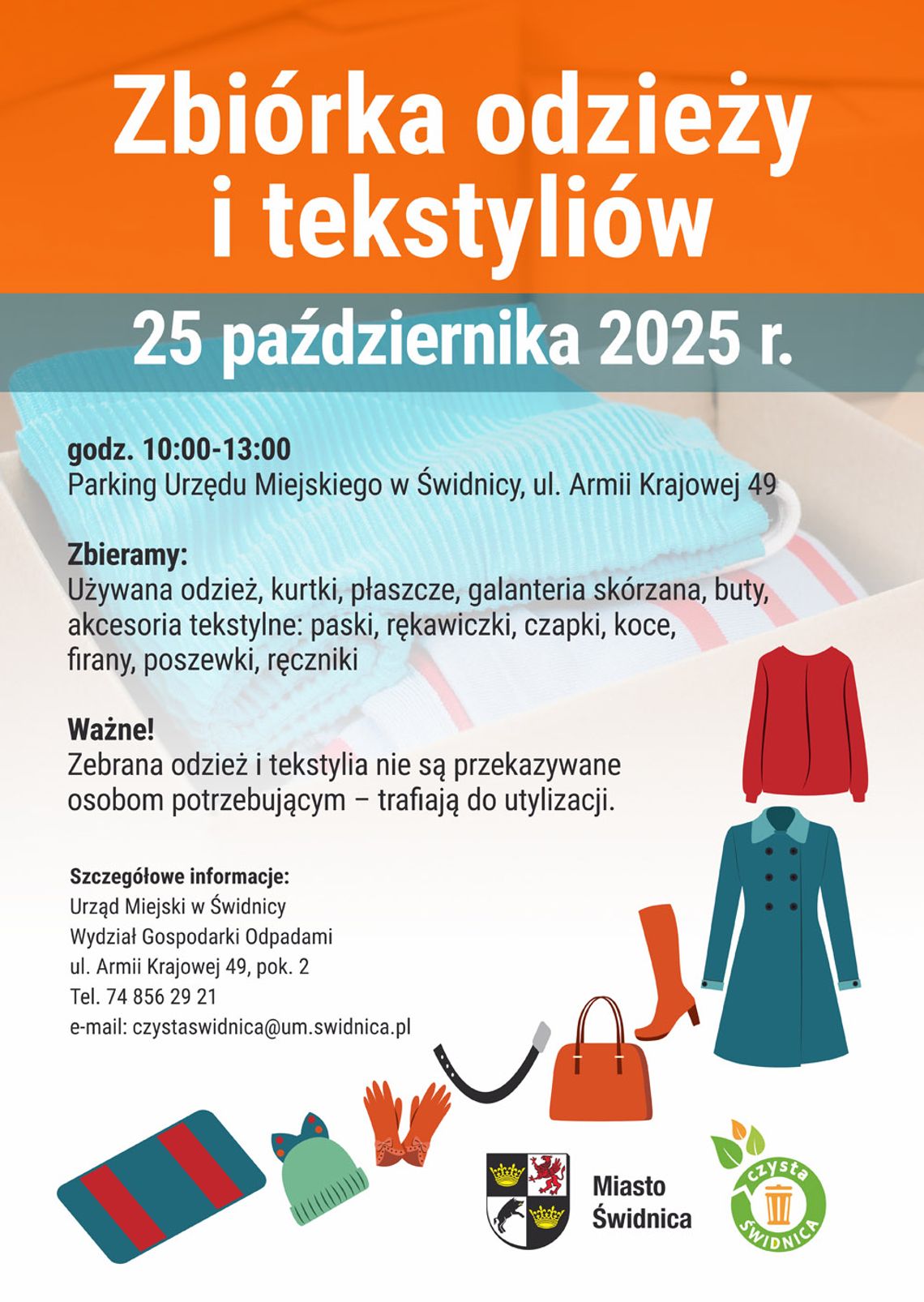 Ekologiczna sobota w Świdnicy – zbiórka ubrań i tekstyliów Ekologiczna sobota w Świdnicy – zbiórka ubrań i tekstyliów