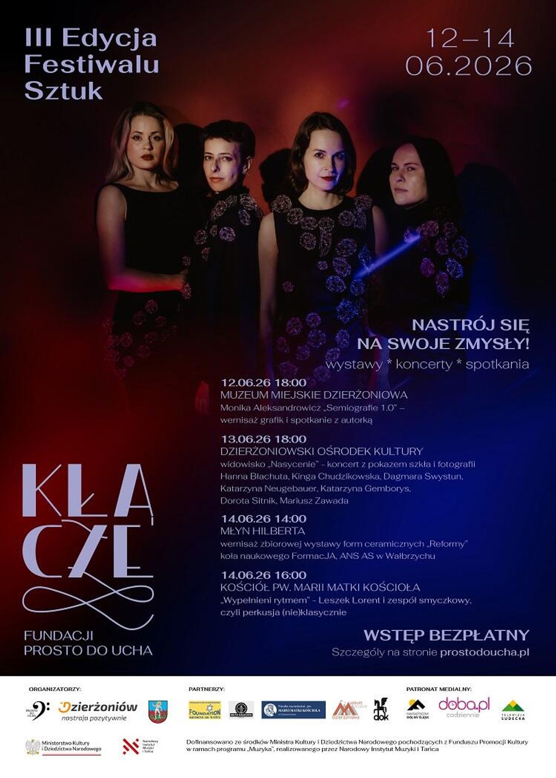 III Festiwal Sztuk “Kłącze” 12-14 czerwca 2026 w Dzierżoniowie III Festiwal Sztuk “Kłącze” 12-14 czerwca 2026 w Dzierżoniowie