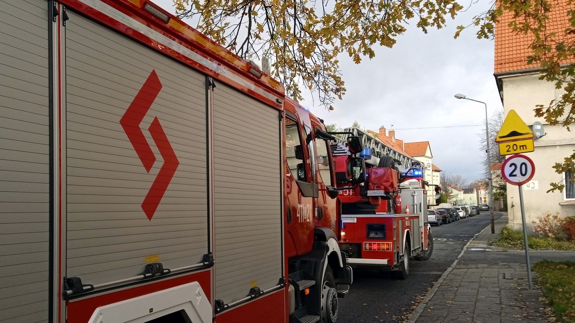 Interwencja strażaków na ul, 3-go Maja w Bielawie