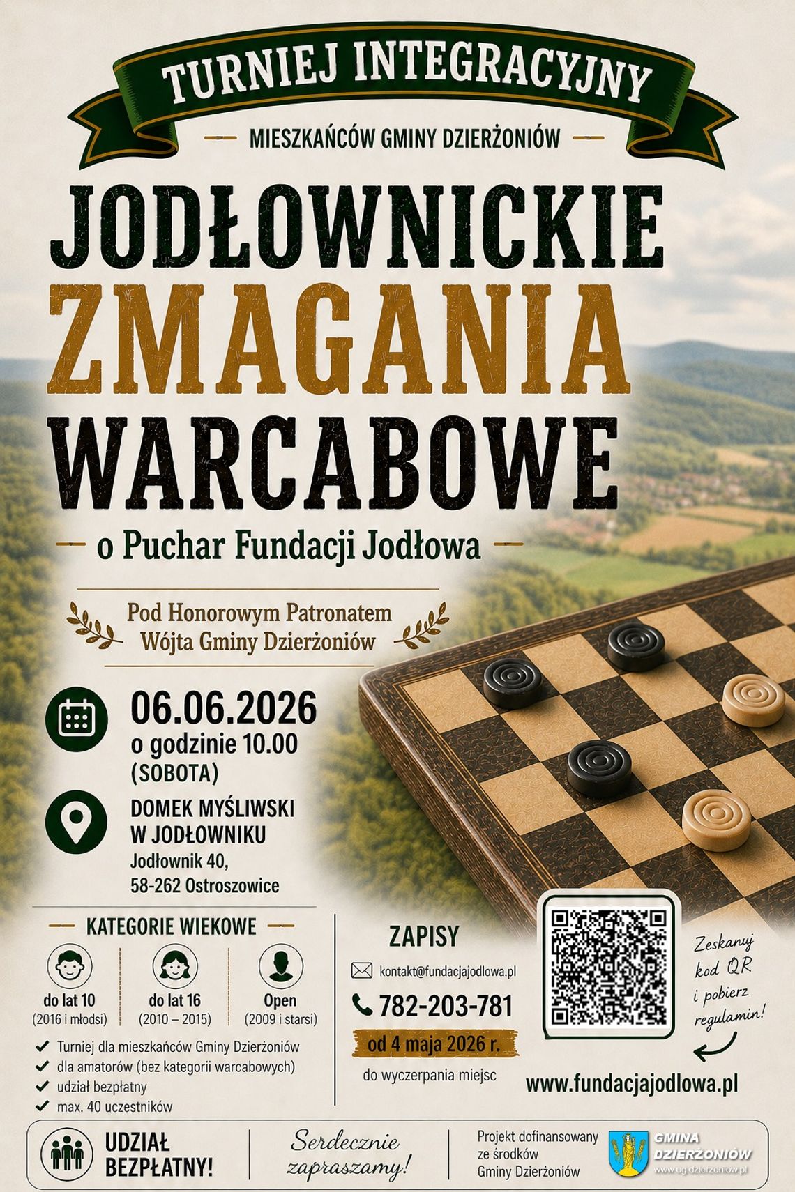 "Jodłownickie Zmagania Warcabowe - o Puchar Fundacji Jodłowa"