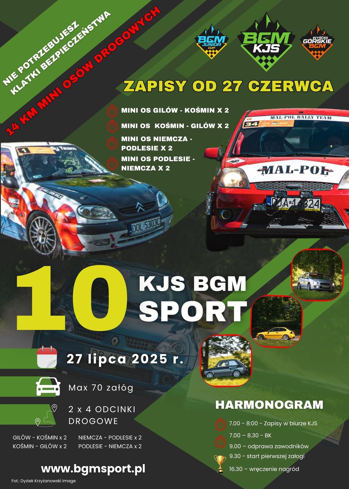 Już w najbliższą niedzielę, 27 lipca 2025 r., odbędzie się 10. edycja rajdu amatorskiego KJS BGM Sport!