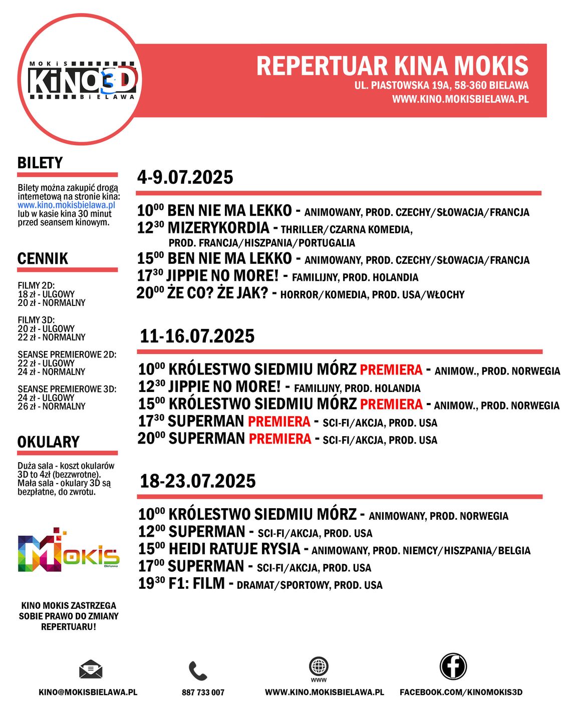 Kino MOKiS w Bielawie zaprasza w lipcu na seanse