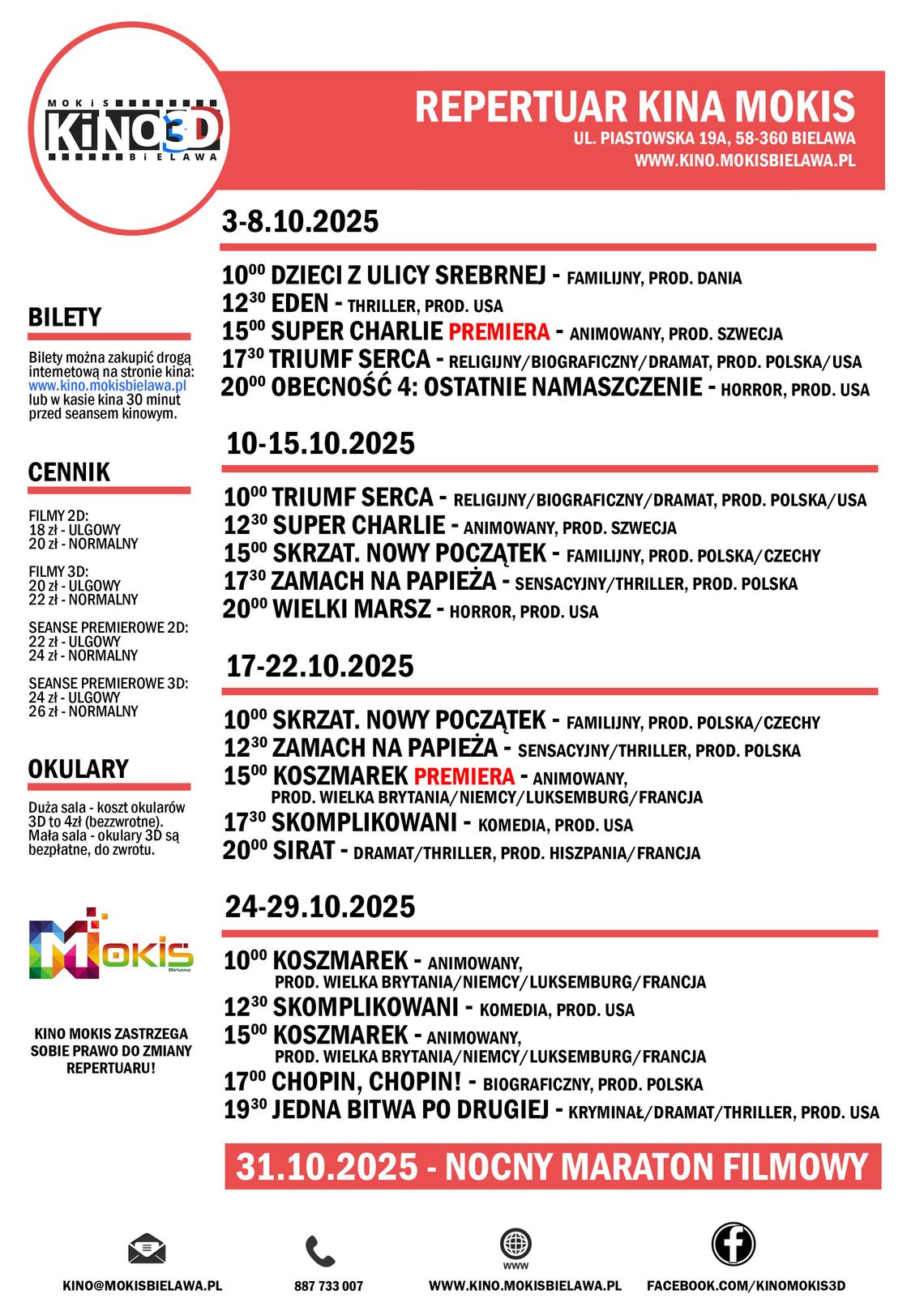 Kino MOKiS w Bielawie zaprasza w październiku na seanse