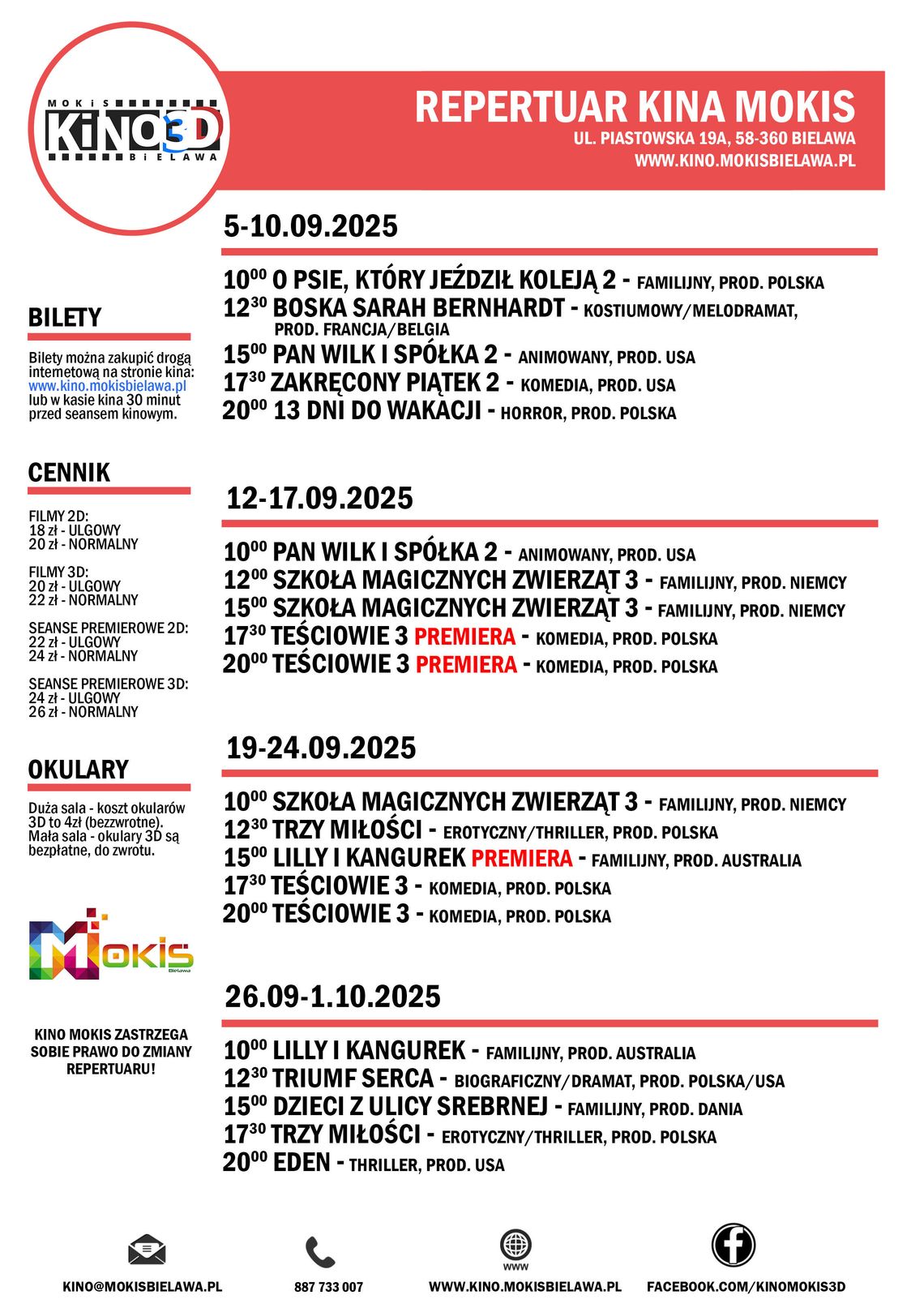 Kino MOKiS w Bielawie zaprasza we wrześniu na seanse