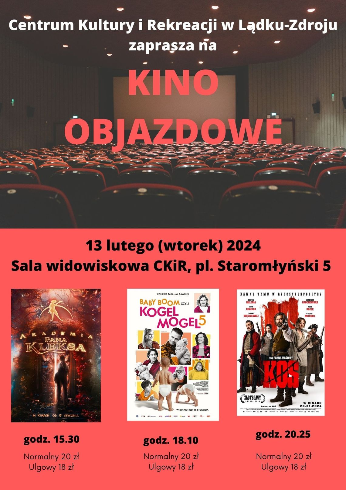 Kino objazdowe zawita do Lądka-Zdroju. Można zobaczyć "Akademię Pana Kleksa".