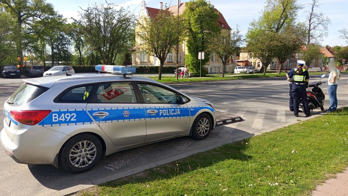 Kolizja skutera z BMW