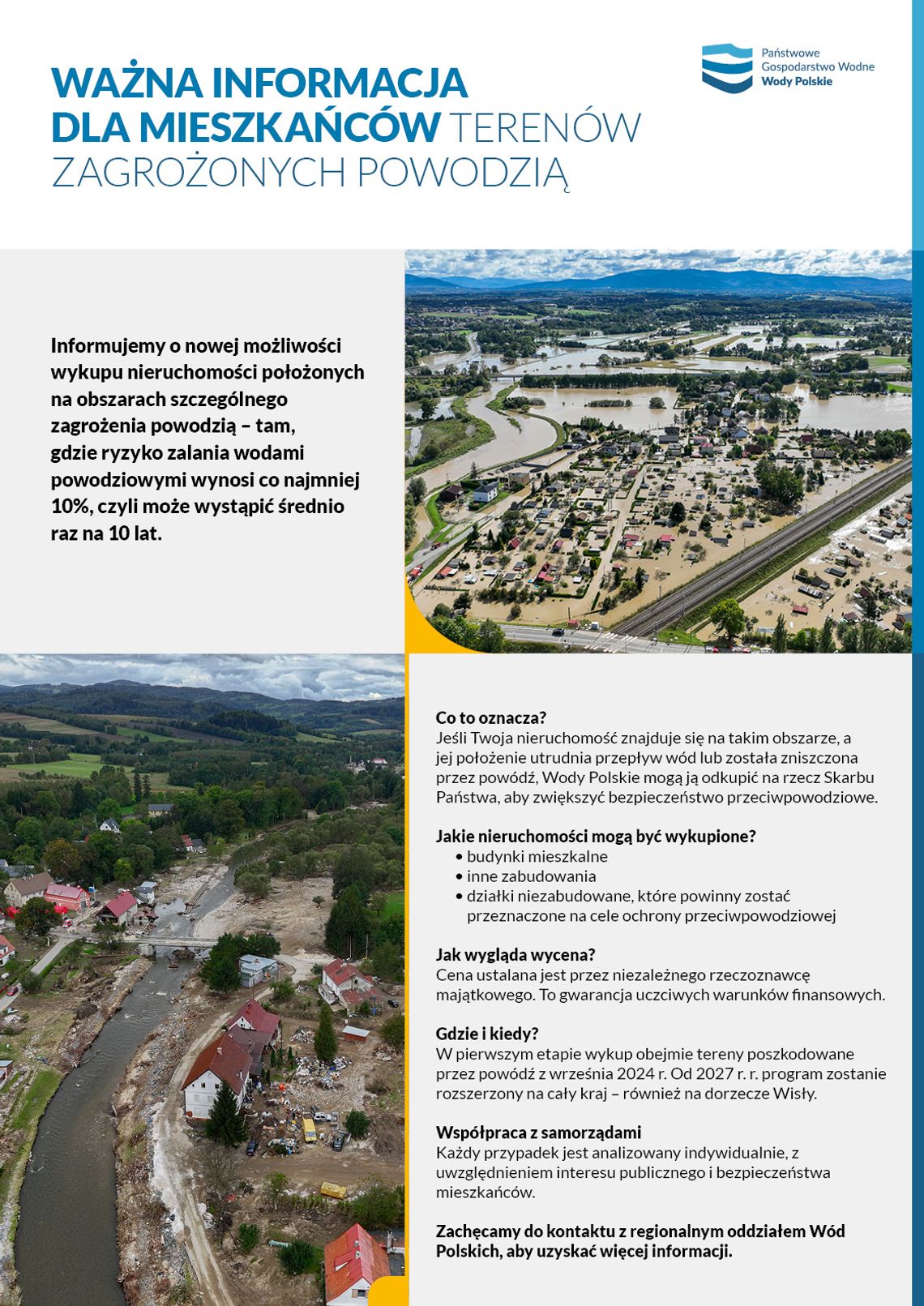 KOMUNIKAT - WAŻNE INFORMACJE DLA OSÓB ZAMIESZKAŁYCH NA TERENACH ZAGROŻONYCH POWODZIĄ KOMUNIKAT - WAŻNE INFORMACJE DLA OSÓB ZAMIESZKAŁYCH NA TERENACH ZAGROŻONYCH POWODZIĄ