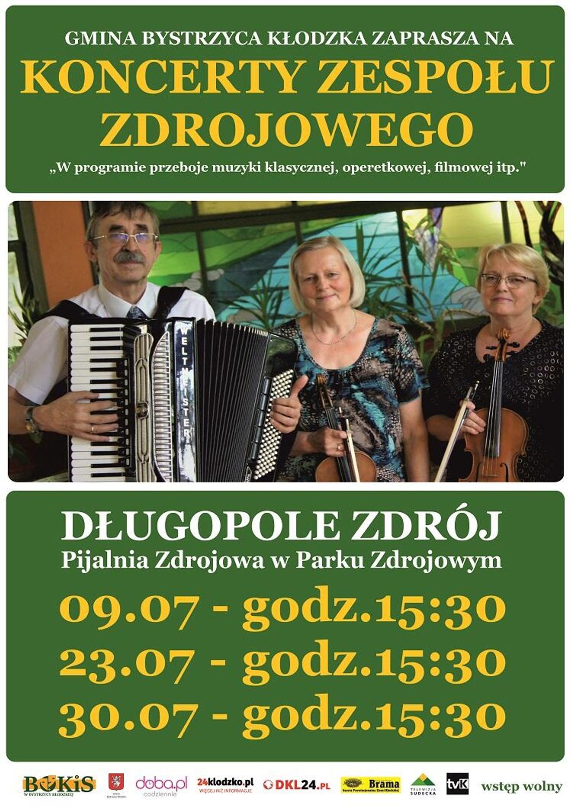 Koncerty Zespołu Zdrojowego w Długopolu-Zdroju – Lipiec 2025 Koncerty Zespołu Zdrojowego w Długopolu-Zdroju – Lipiec 2025