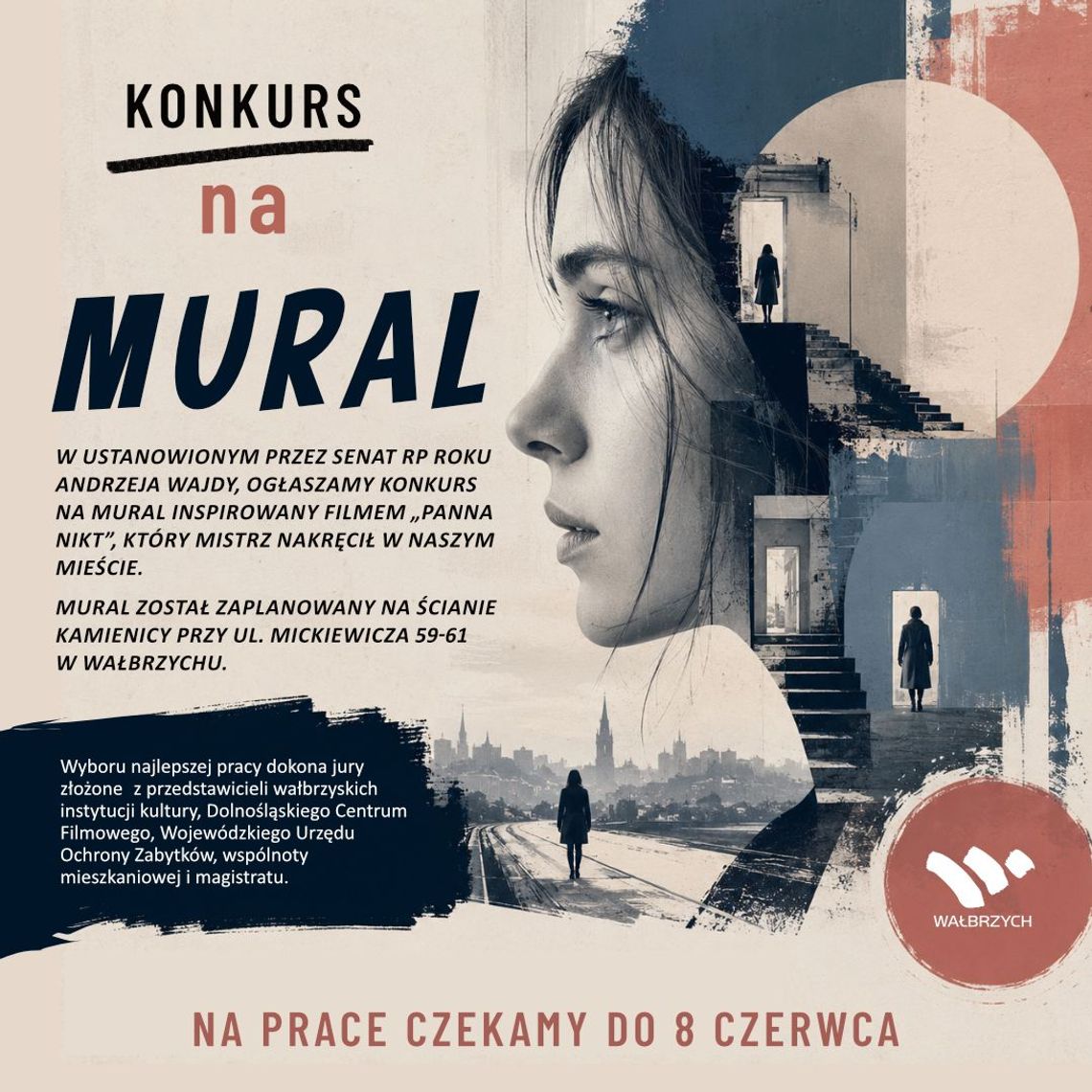 Konkurs na projekt muralu "Panna Nikt" w Wałbrzychu