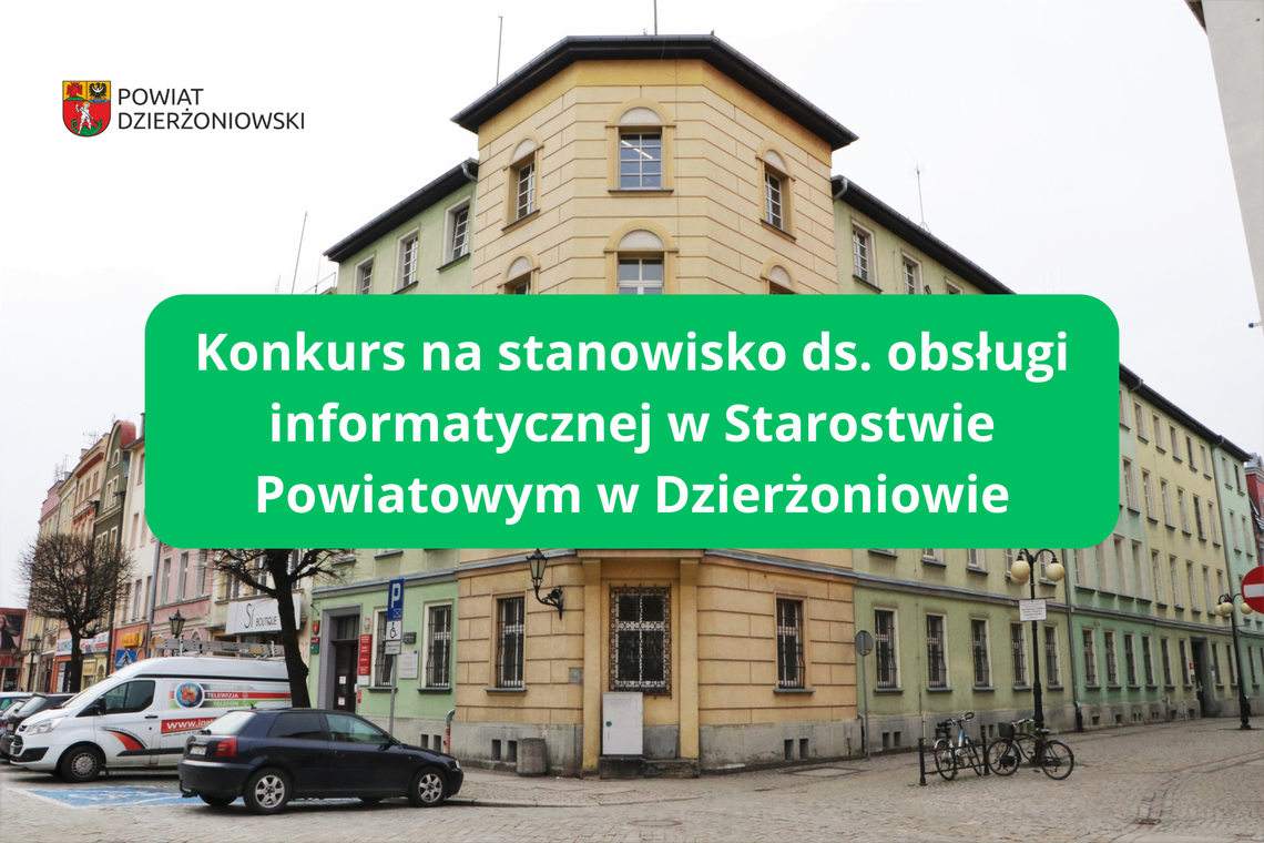 Konkurs na stanowisko ds. obsługi informatycznej w Starostwie Powiatowym w Dzierżoniowie