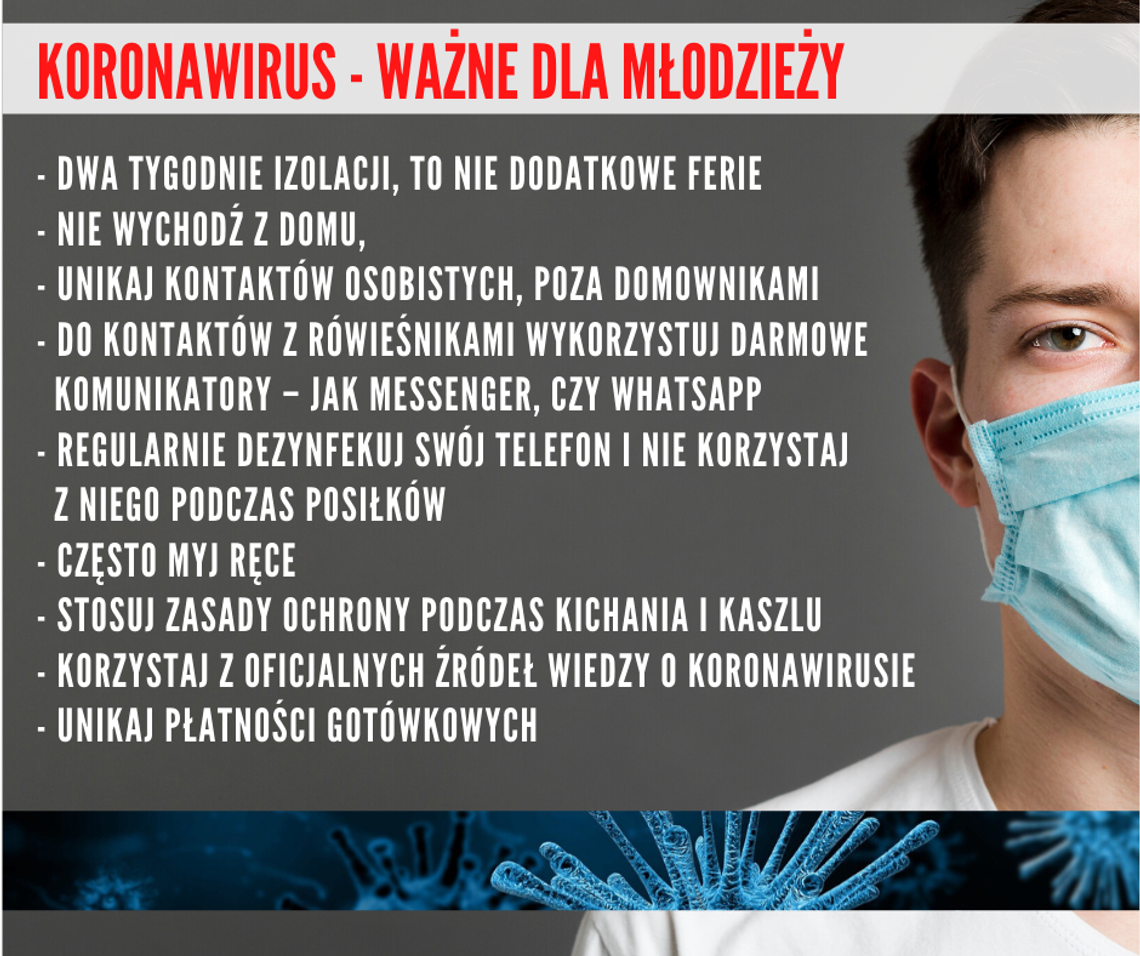 KORONAWIRUS – WAŻNE DLA MŁODZIEŻY