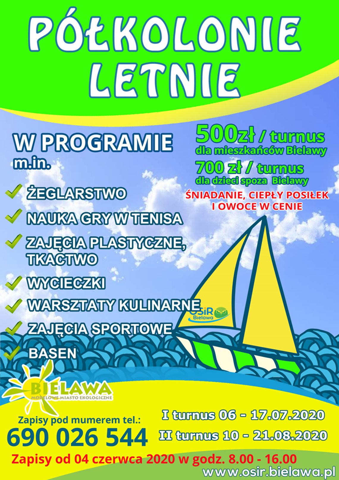 LETNIE PÓŁKOLONIE W BIELAWSKIM OSIR-ze