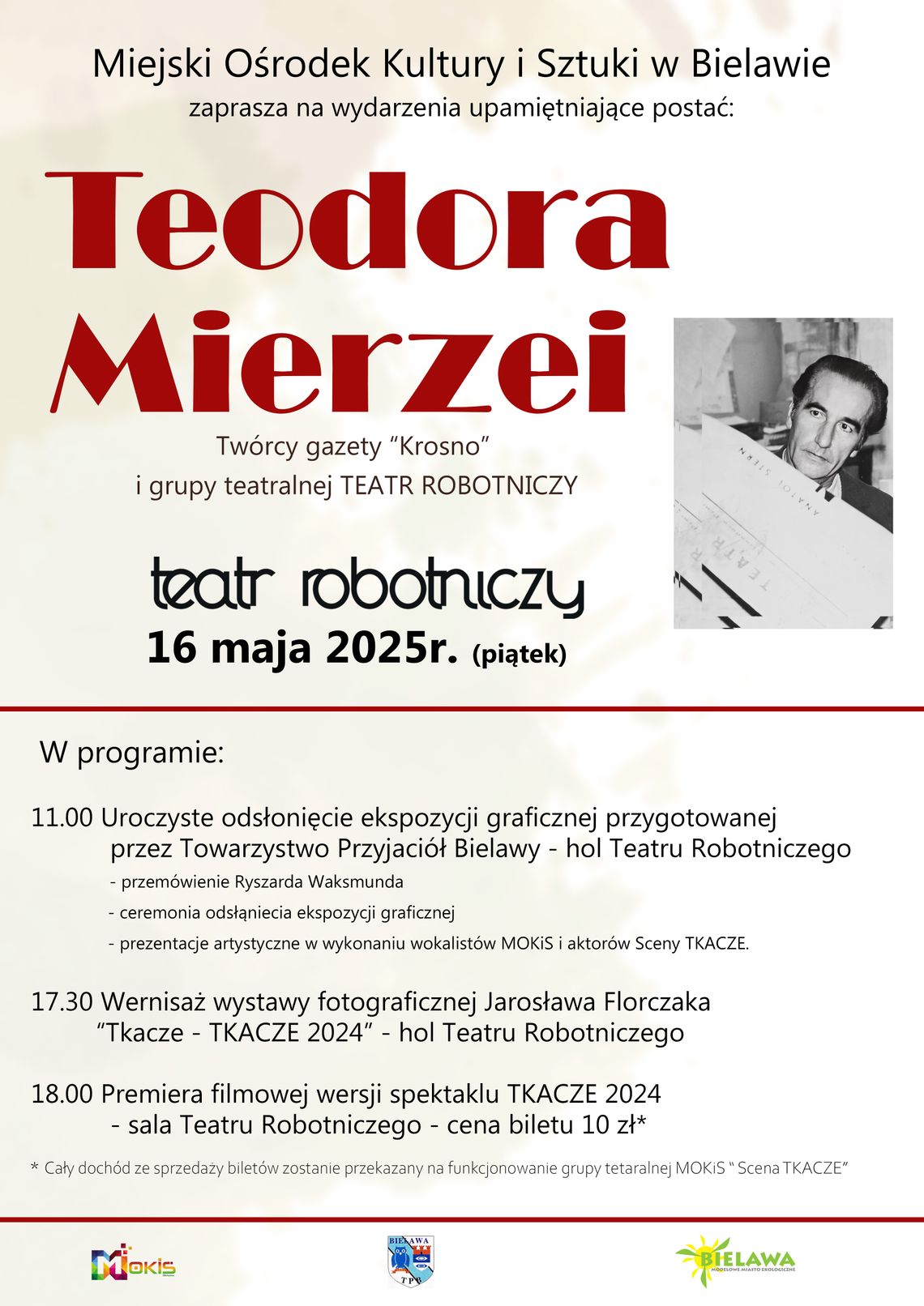 MOKiS w Bielawie zaprasza na wydarzenia upamiętniające postać Teodora Mierzei – twórcy gazety „Krosno” i grupy teatralnej Teatr Robotniczy