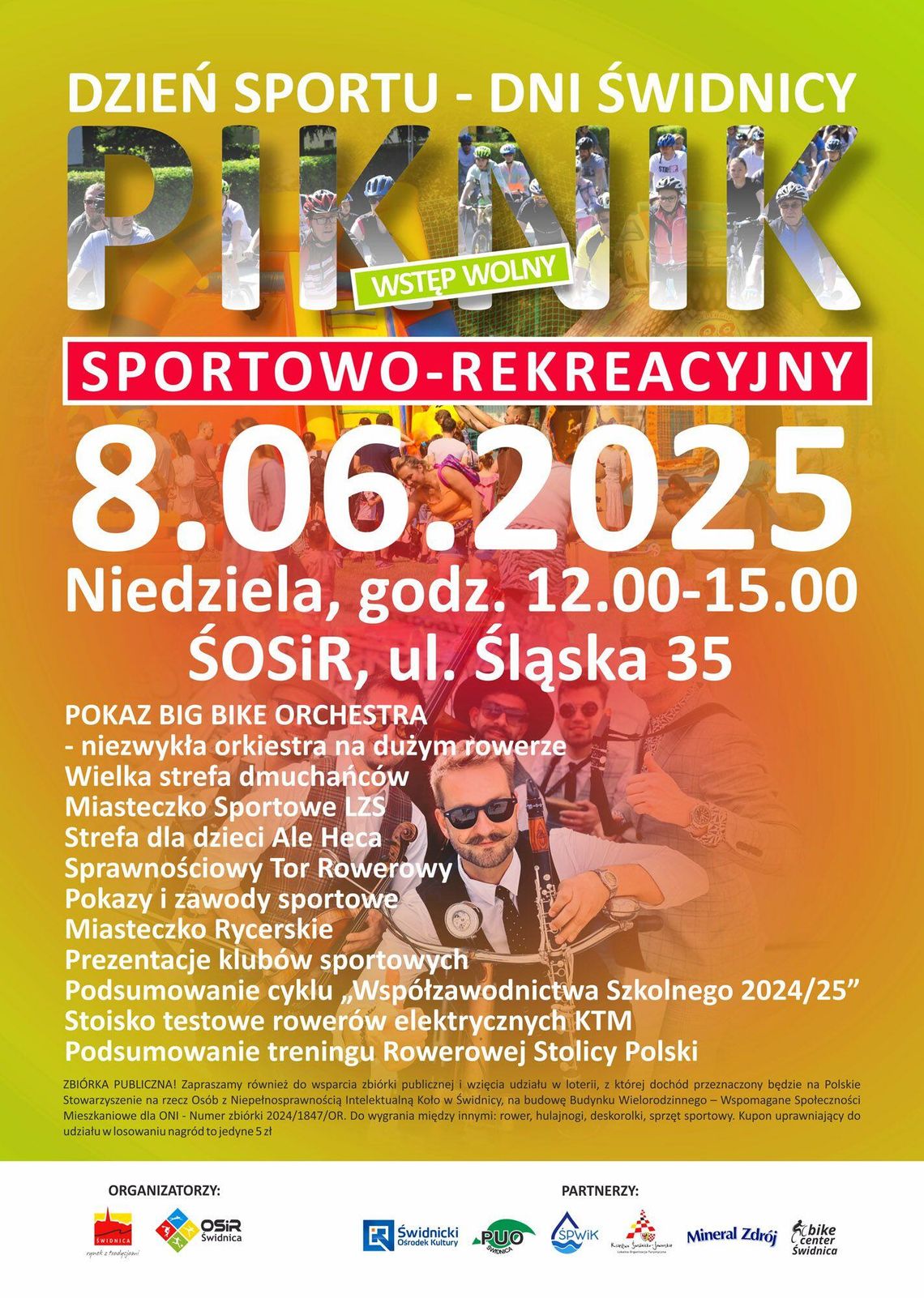 NIEDZIELA NA ROWEROWO I SPORTOWO. ZAPRASZAMY NA PIKNIK SPORTOWO-REKREACYJNY!