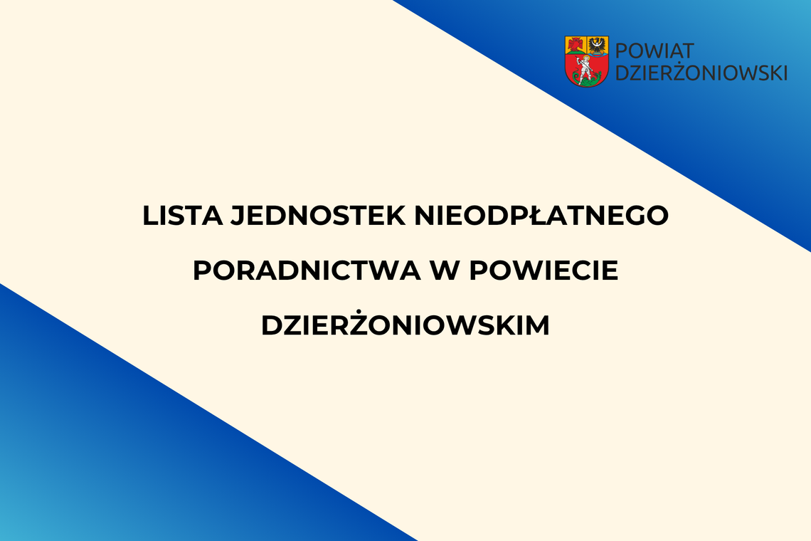 Nieodpłatne poradnictwo dla mieszkańców powiatu dzierżoniowskiego w 2026 roku