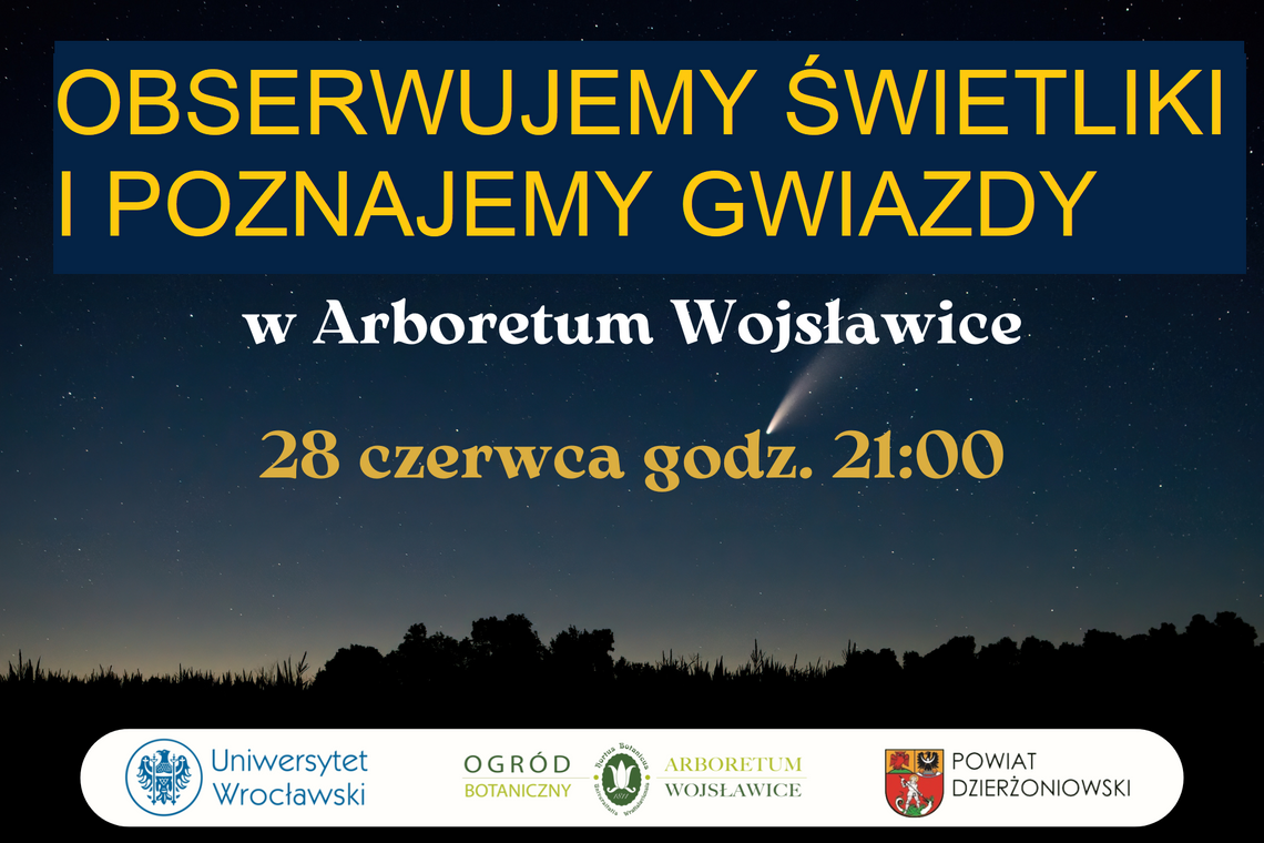 Obserwujemy Świetliki i Poznajemy Gwiazdy w Arboretum Wojsławice