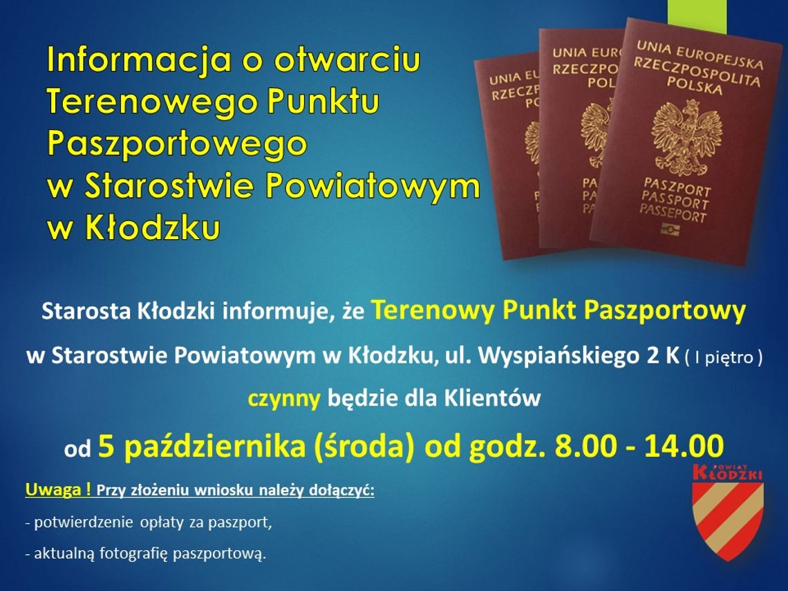 Punkt Paszportowy w Kłodzku, od 5 października można składać wnioski