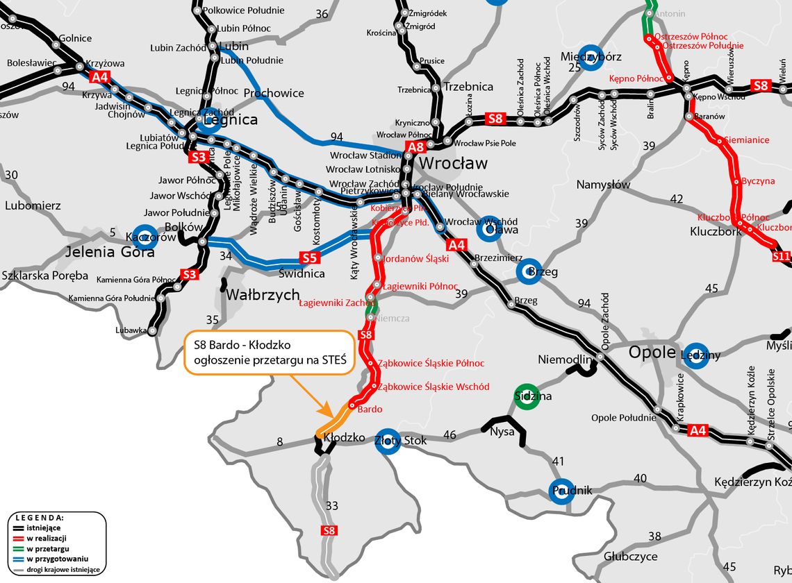 Ostatni etap S8: Przetarg na dokumentację trasy Bardo–Kłodzko ogłoszony! Ostatni etap S8: Przetarg na dokumentację trasy Bardo–Kłodzko ogłoszony!