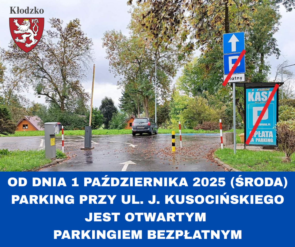 PARKING PRZY UL. J. KUSOCIŃSKIEGO W KŁODZKU OD DZISIAJ JEST BEZPŁATNY